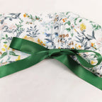 Green Floral Ponytail Scrub Cap