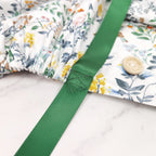 Green Floral Ponytail Scrub Cap