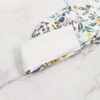 Green Floral Ponytail Scrub Cap