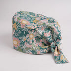 Green Floral Tie Back Scrub Cap