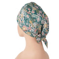 Green Floral Tie Back Scrub Cap