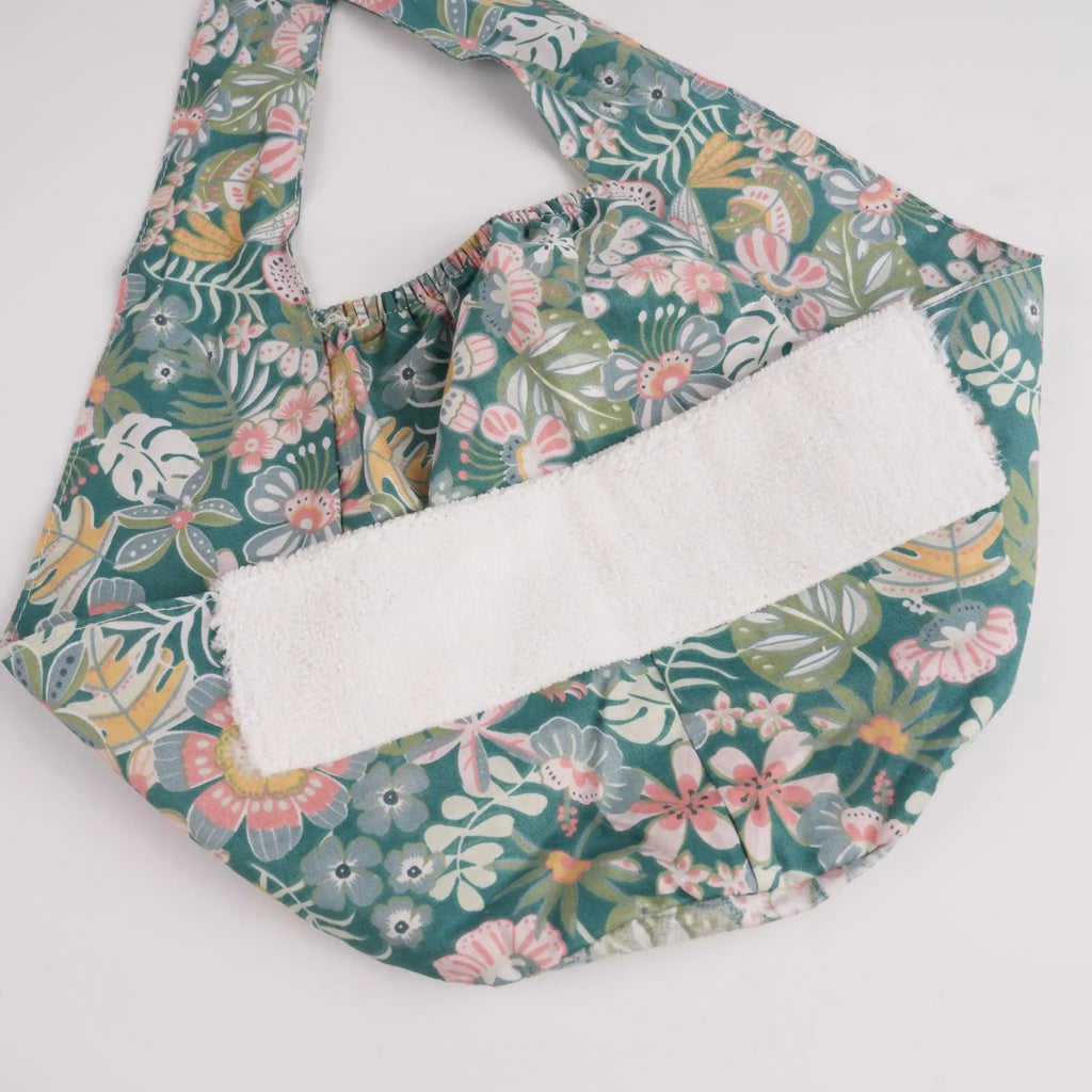 Green Floral Tie Back Scrub Cap