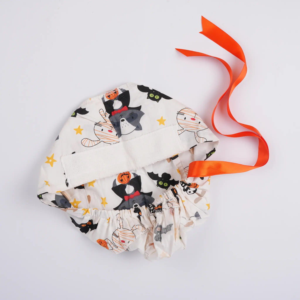 Halloween Bunny Ponytail Scrub Cap