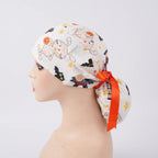 Halloween Bunny Ponytail Scrub Cap