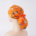 Halloween Cat Ponytail Scrub Cap