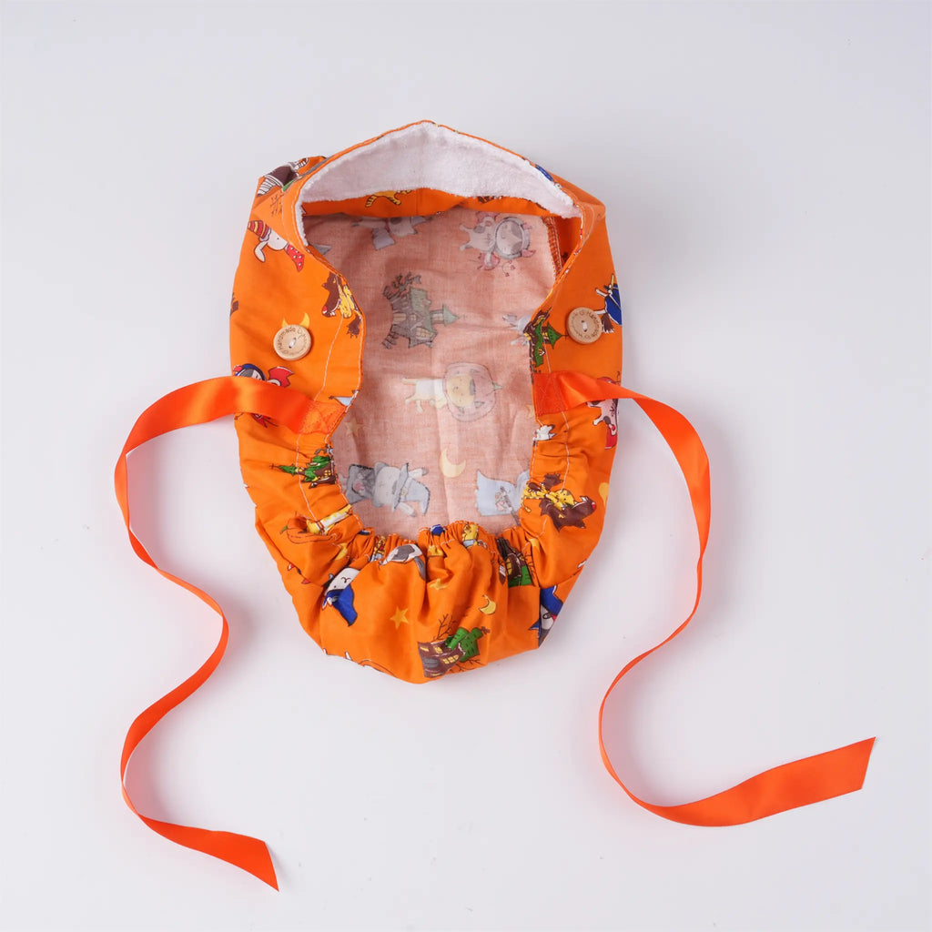 Halloween Cat Ponytail Scrub Cap