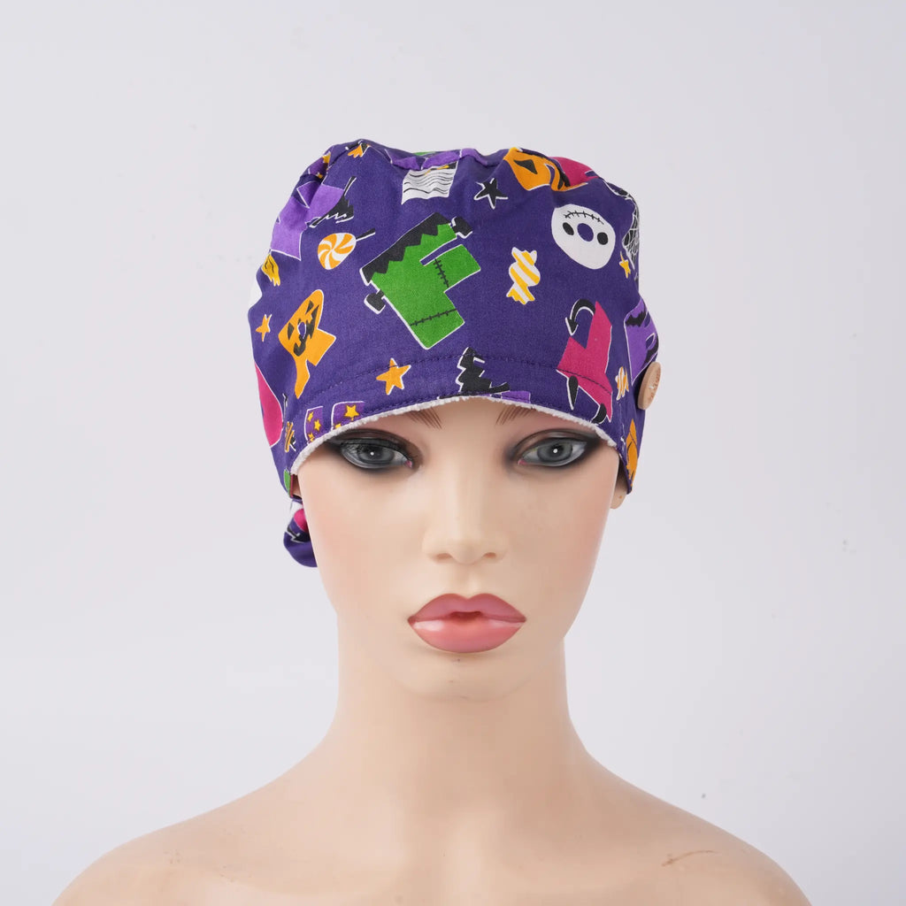Halloween Ponytail Scrub Cap