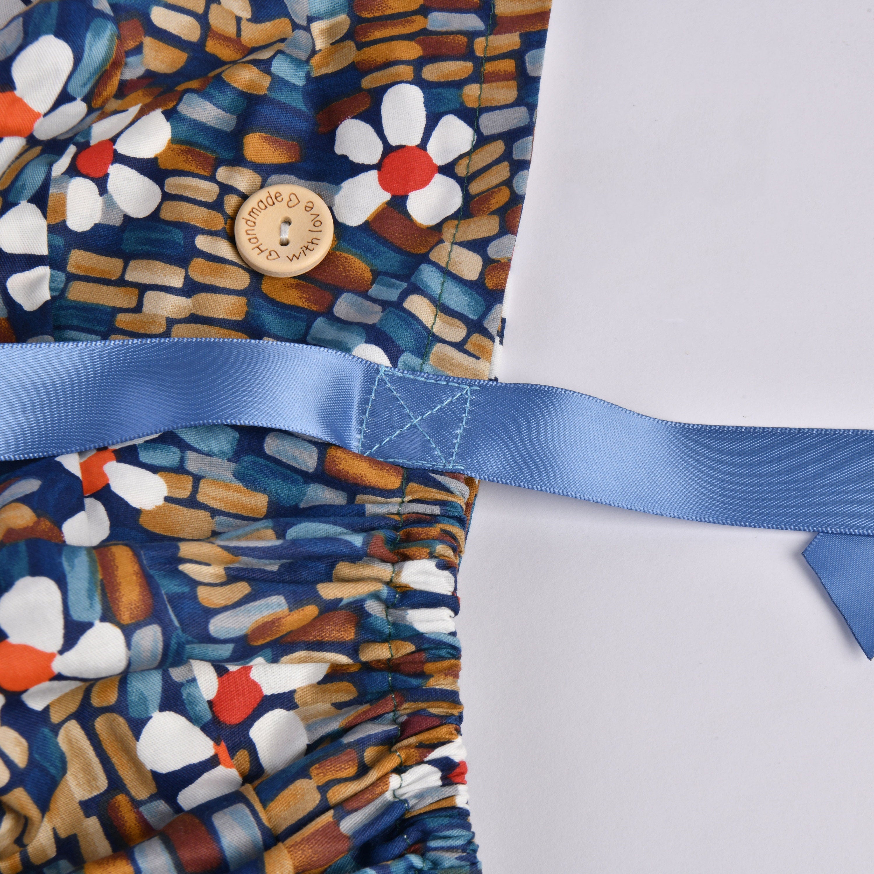 Abstract Flowers Ponytail Scrub Cap