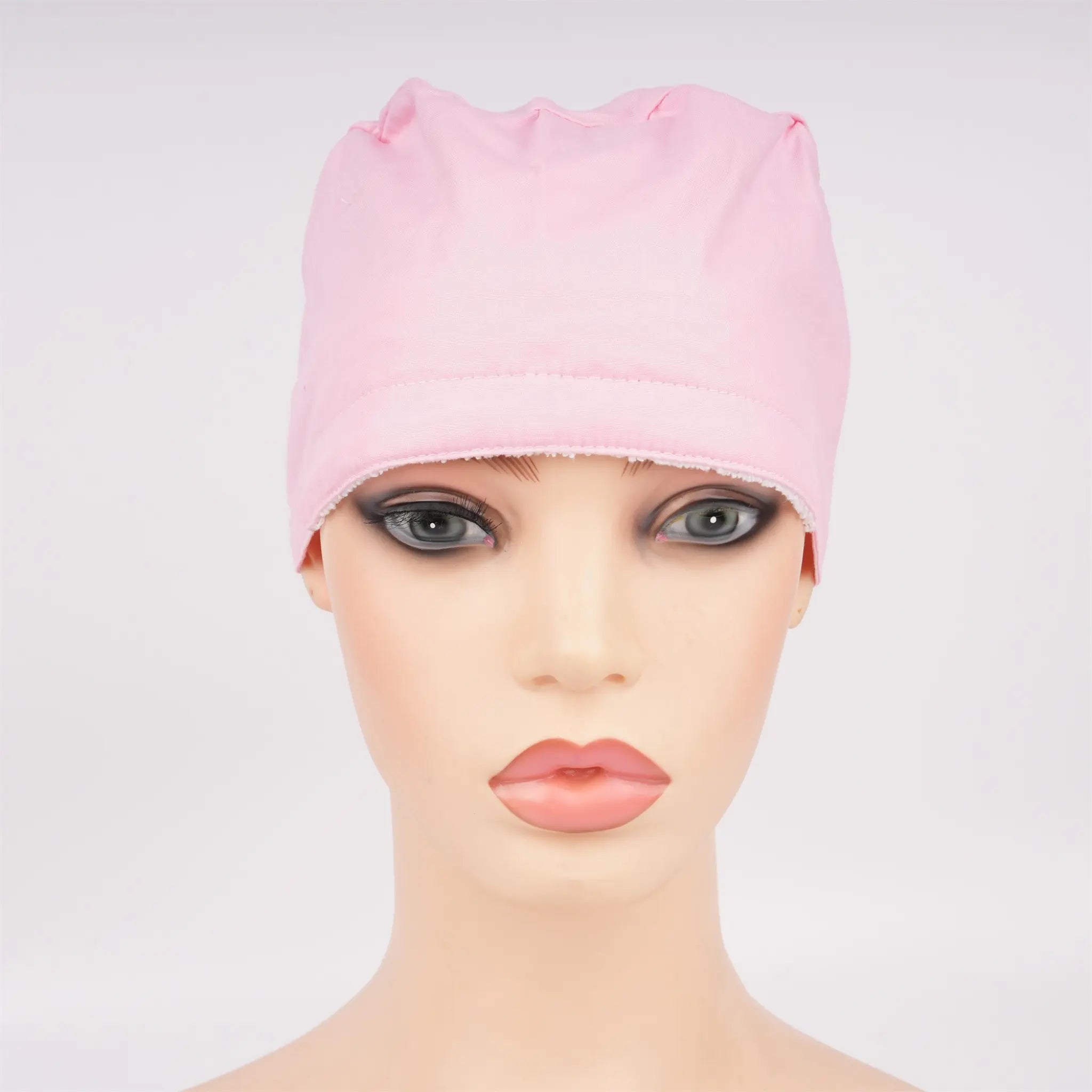 Solid Light Pink Ponytail Scrub Cap