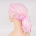 Solid Light Pink Ponytail Scrub Cap