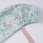 Mint Green Flower Ponytail Scrub Cap