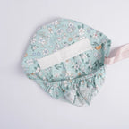 Mint Green Flower Ponytail Scrub Cap
