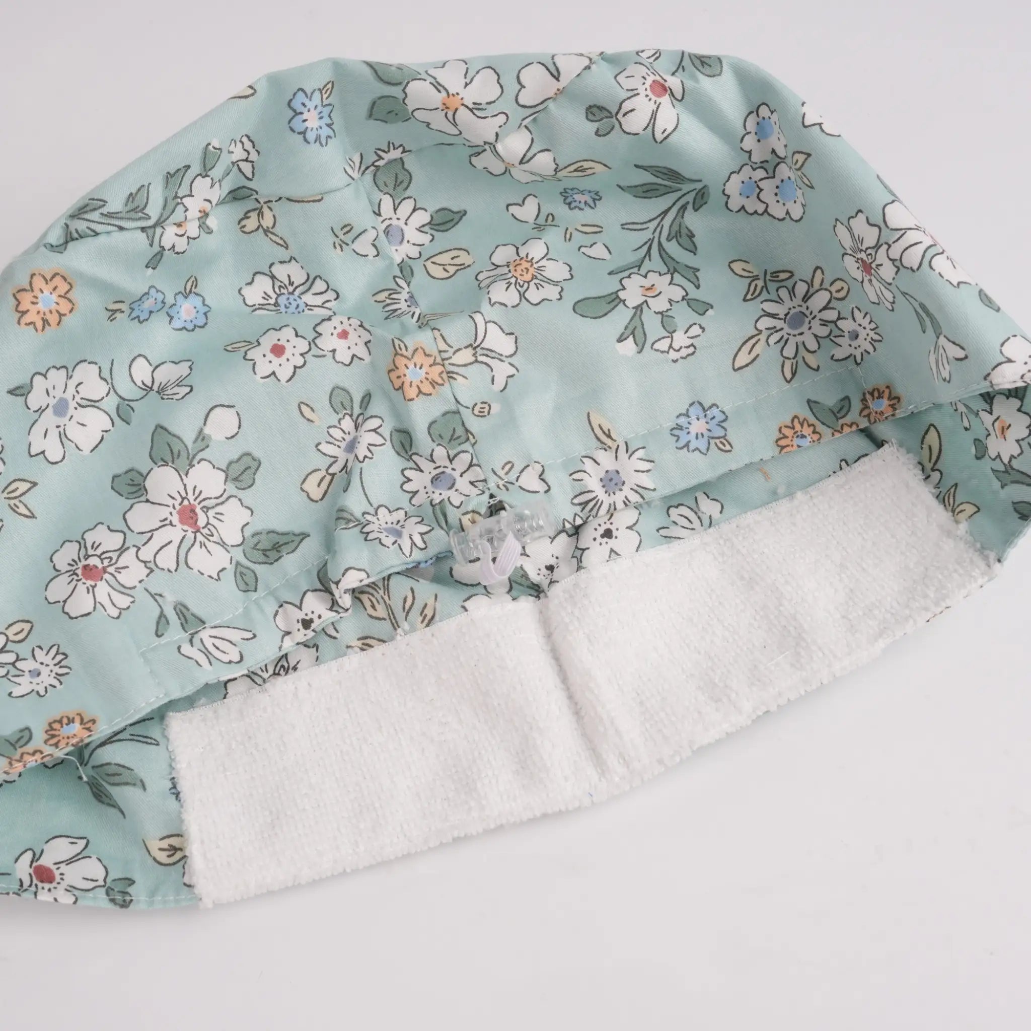 Close-up of forehead sweatband.