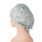 Mint Green Flower Tie Back Scrub Cap