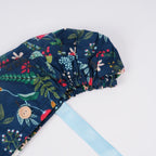 Navy Floral Ponytail Scrub Cap