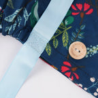 Navy Floral Ponytail Scrub Cap
