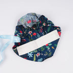 Navy Floral Ponytail Scrub Cap
