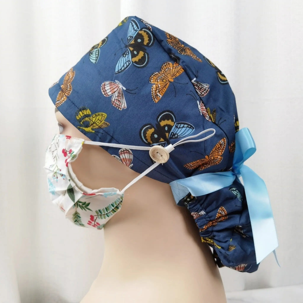 Butterfly Ponytail Scrub Cap