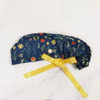 Navy Botanical Ponytail Scrub Cap