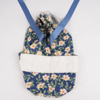 Navy Yellow Florals Ponytail Scrub Cap