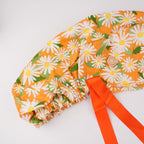 Orange Daisy Ponytail Scrub Cap