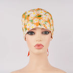 Orange Daisy Ponytail Scrub Cap