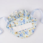 Pastel Blue Floral Ponytail Scrub Cap