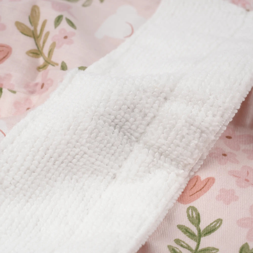Pink Bunny Floral Ponytail Scrub Cap