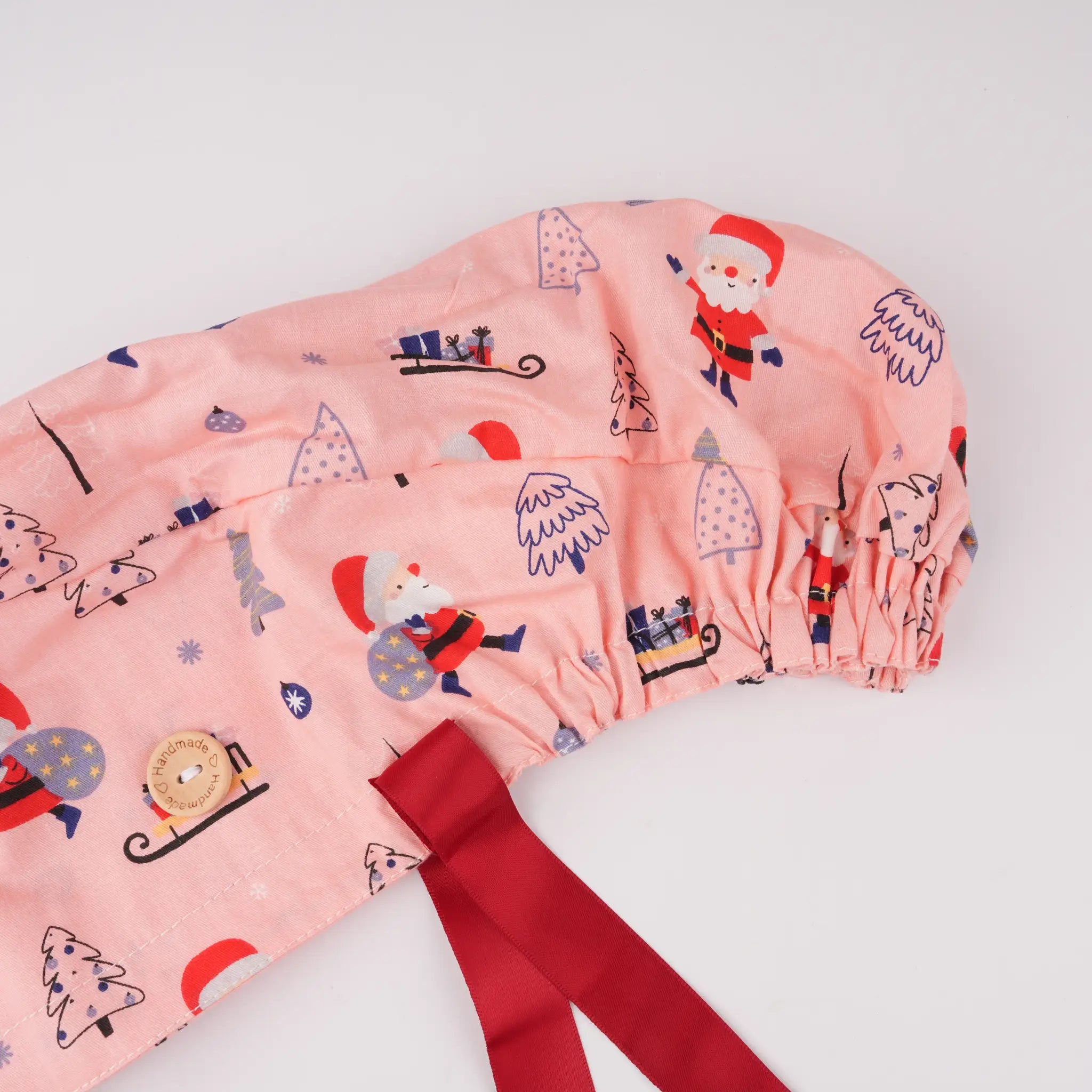 Pink Santa Ponytail Scrub Cap