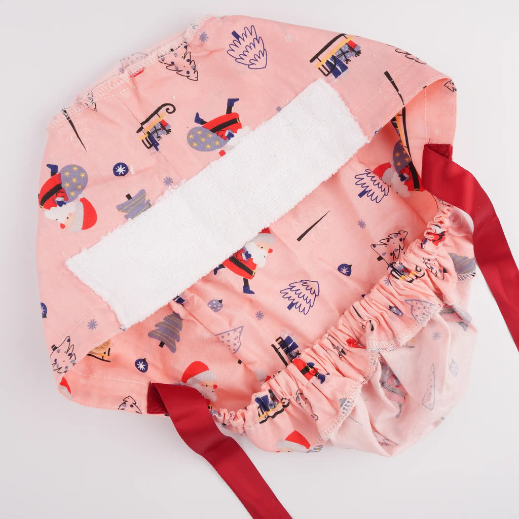 Pink Santa Ponytail Scrub Cap