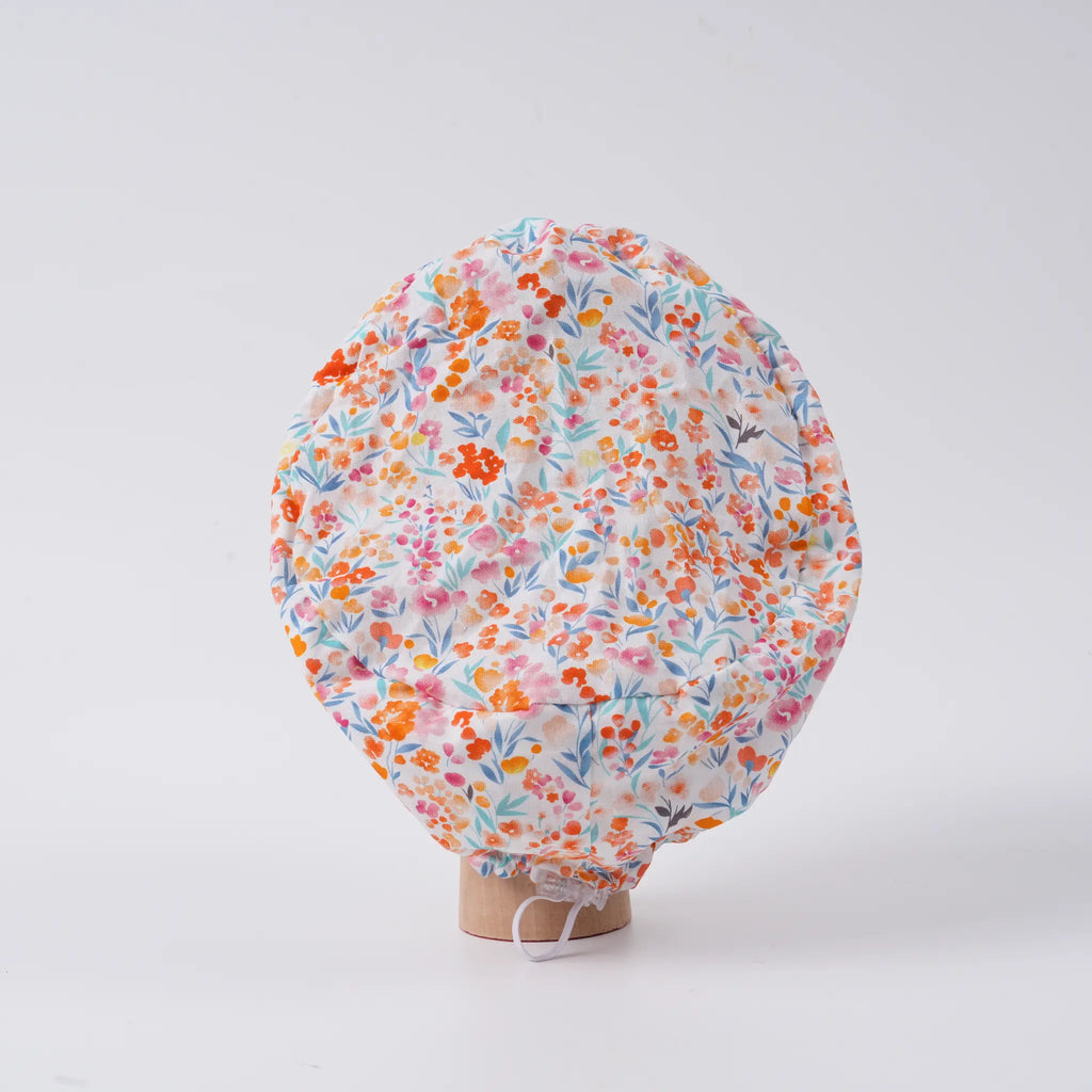 Pink Watercolor Floral Euro Scrub Cap