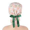 Pink Floral Ponytail Scrub Cap