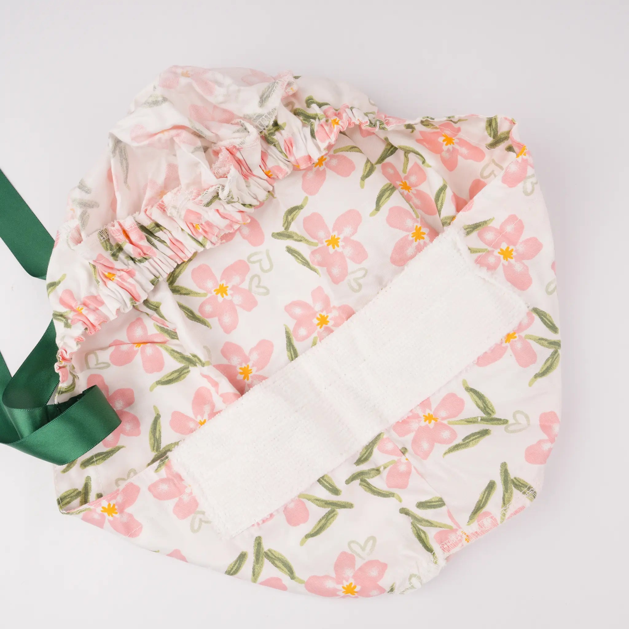 Pink Floral Ponytail Scrub Cap