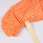 Orange Polka Dots Ponytail Scrub Cap