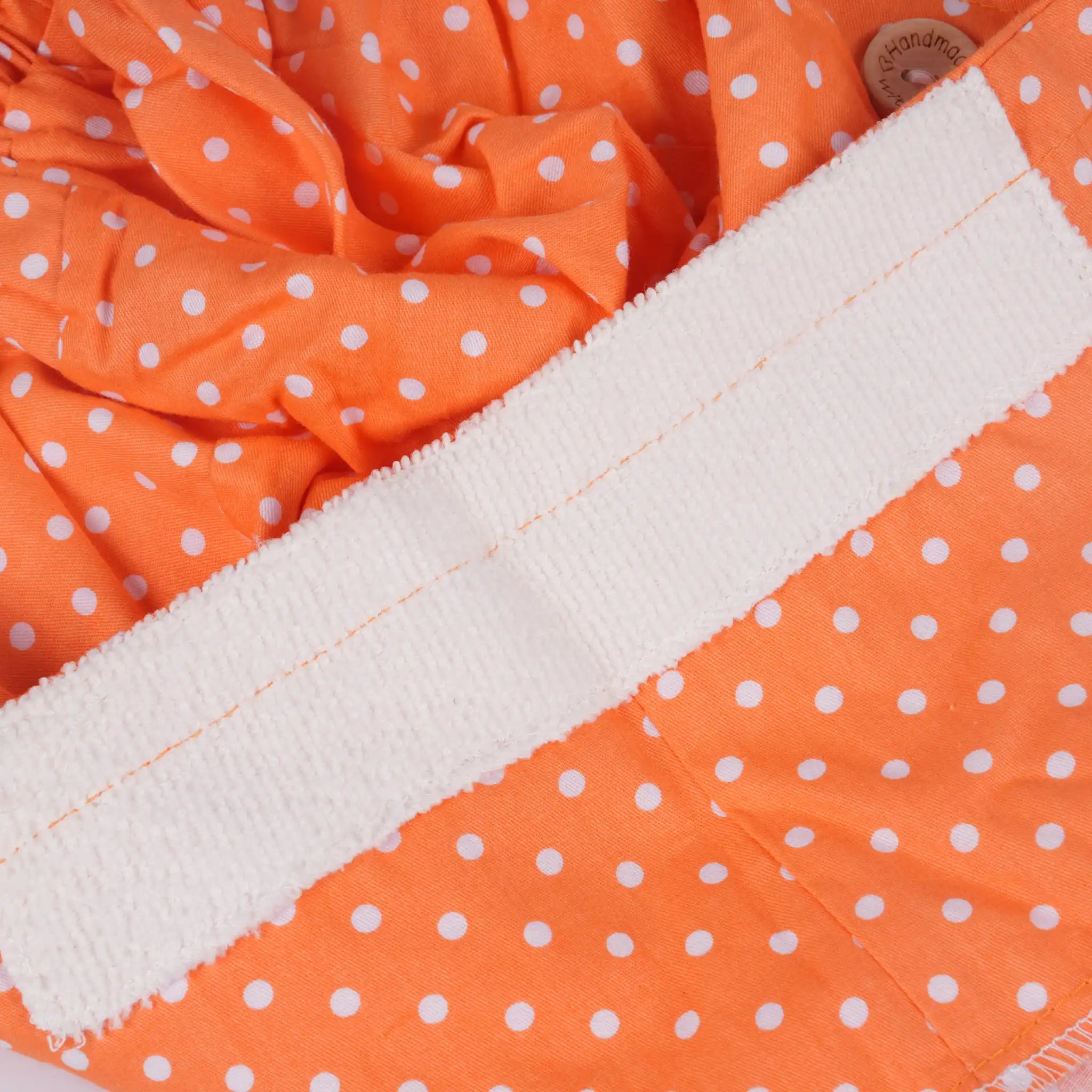 Orange Polka Dots Ponytail Scrub Cap