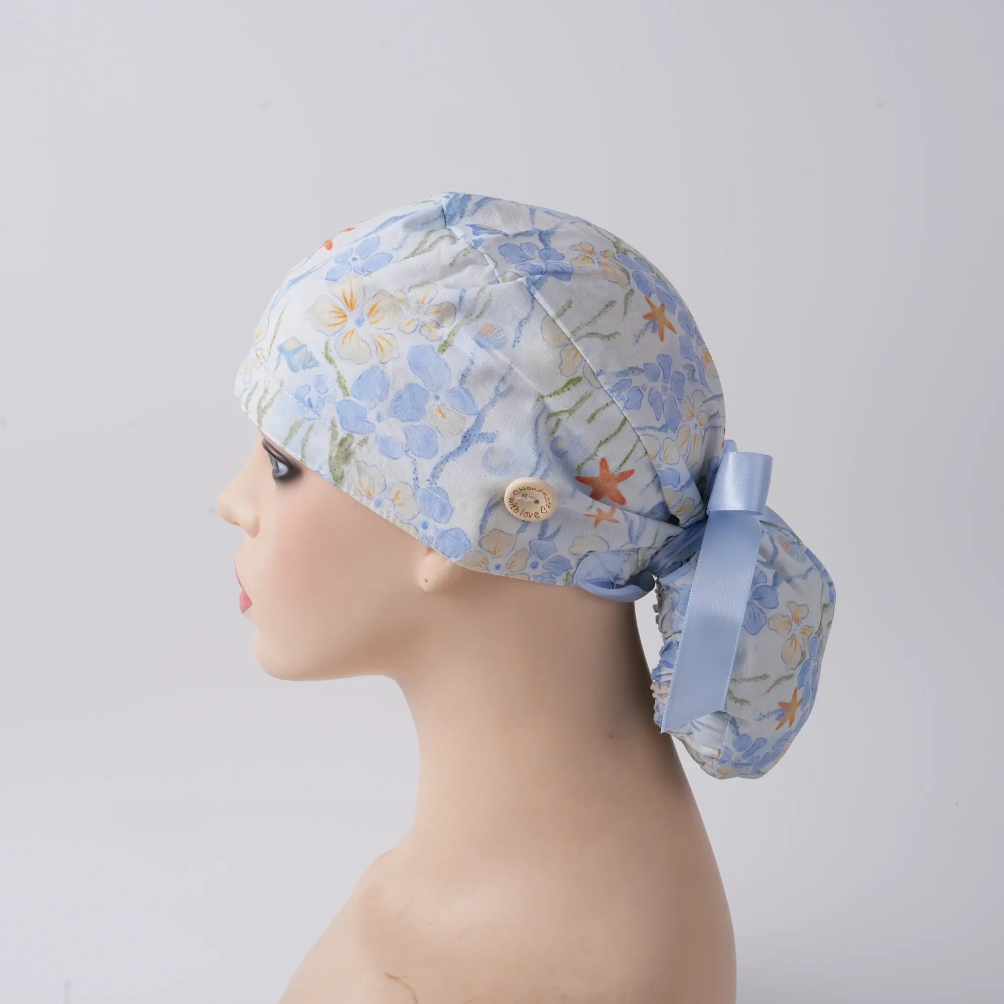 Sea Life Ponytail Scrub Cap