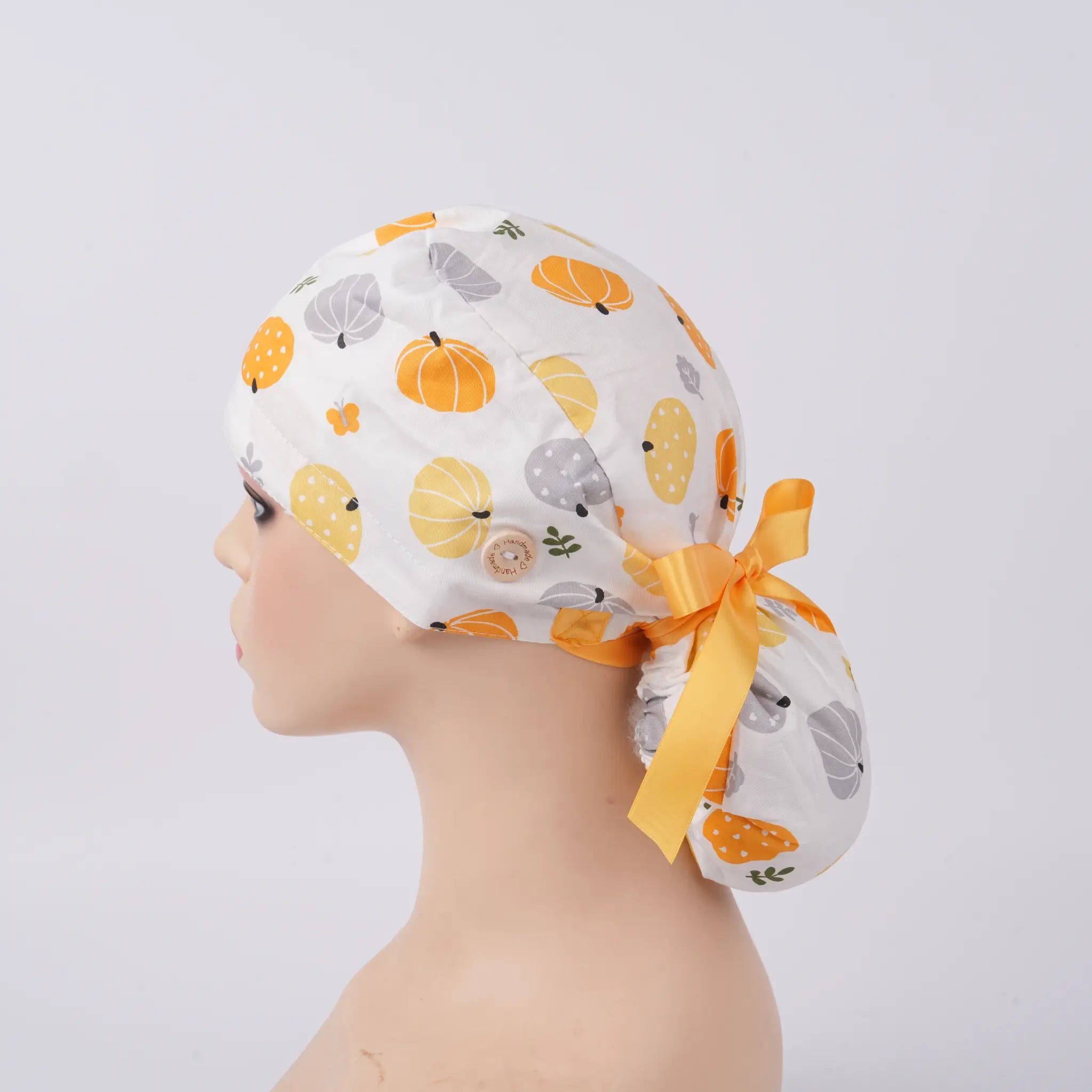 Pumpkin Ponytail Scrub Cap