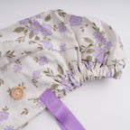Purple White Flowers Ponytail Scrub Cap