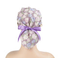 Purple Floral Ponytail Scrub Cap