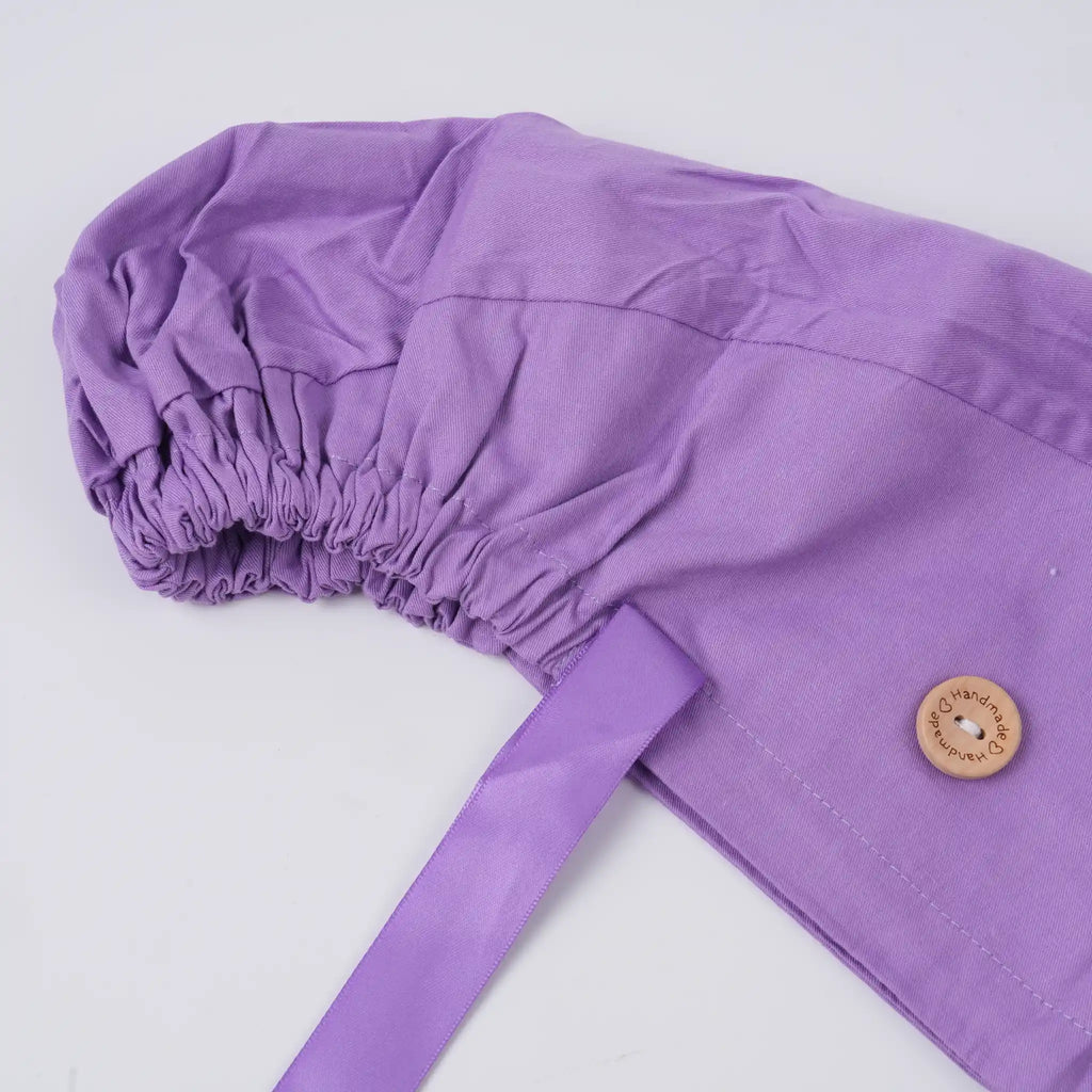 Solid Purple Ponytail Scrub Cap