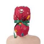 Red Santa Claus Ponytail Scrub Cap