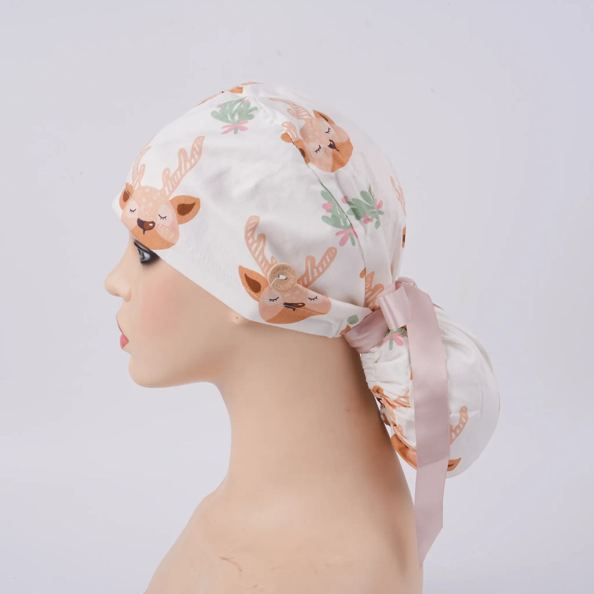 Reindeer Ponytail Scrub Cap