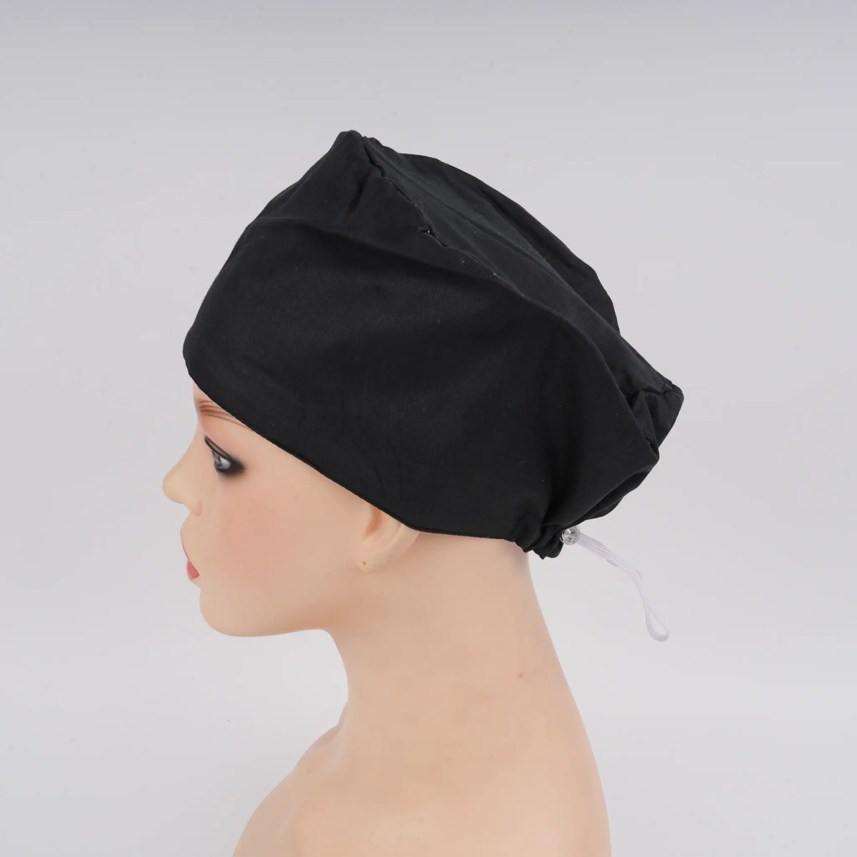 Solid Black Euro Scrub Cap