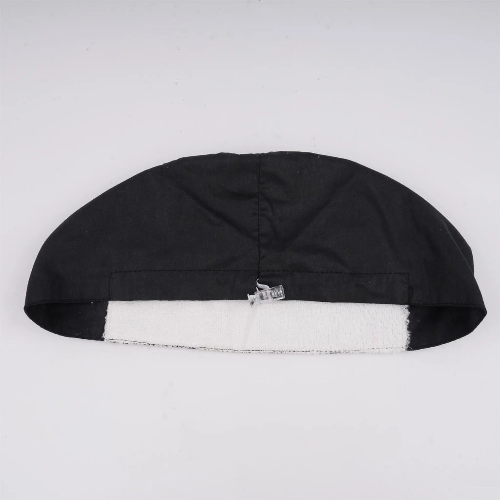 Solid Black Euro Scrub Cap