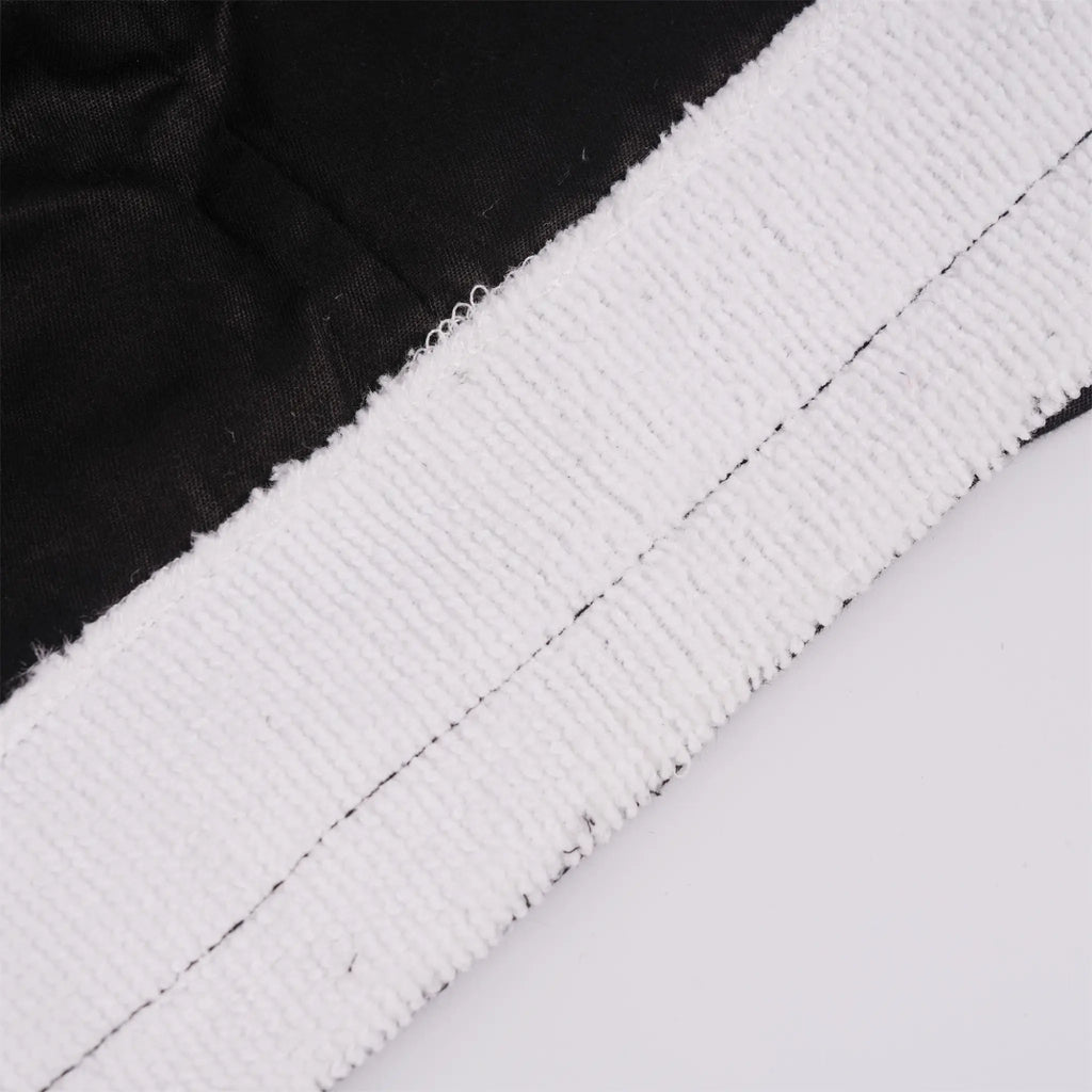 Close-up of sweatband, showing the stitched edge.