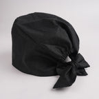 Solid Black Tie Back Scrub Cap