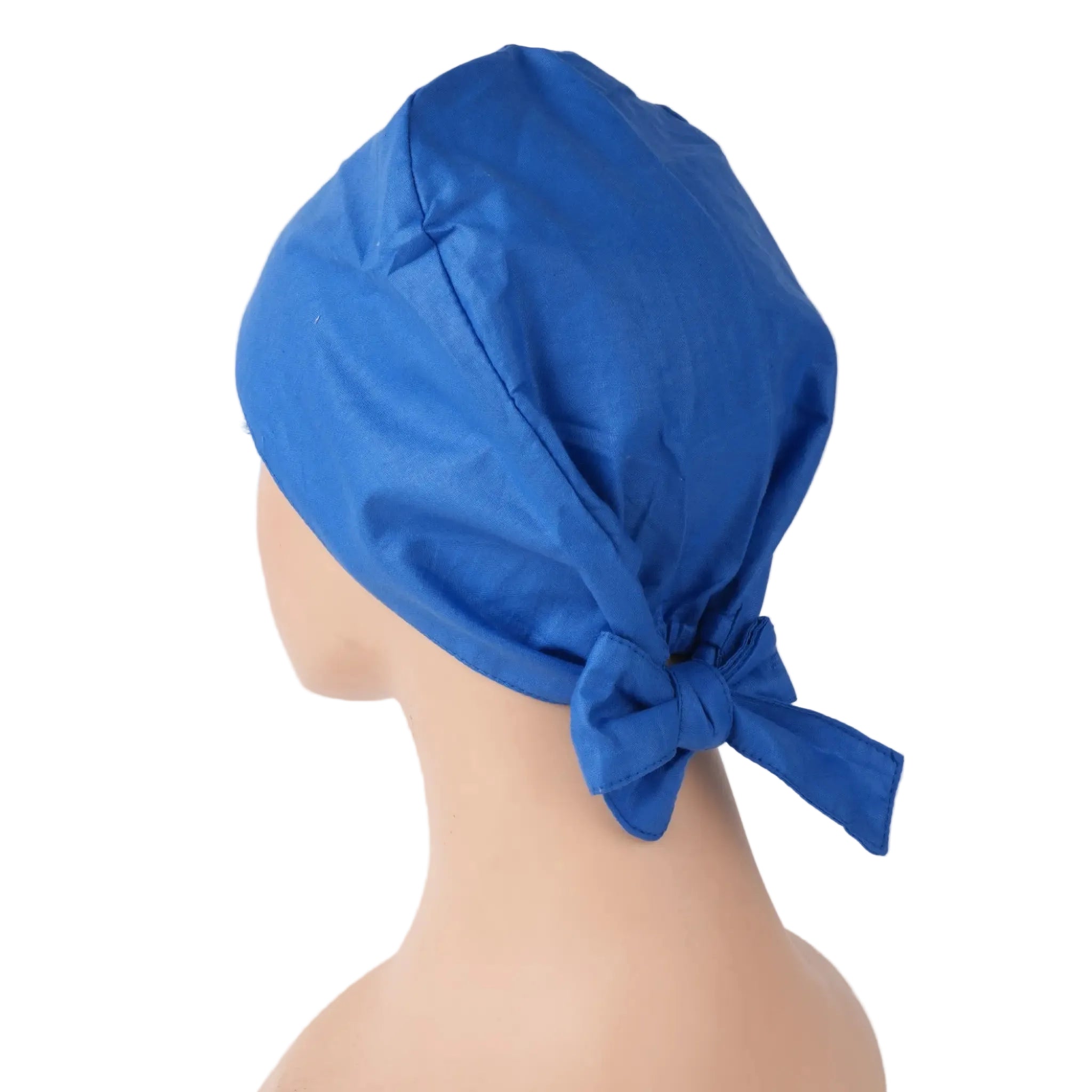 Solid Blue Tie Back Scrub Cap