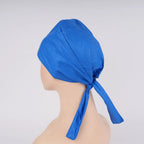 Solid Blue Tie Back Scrub Cap