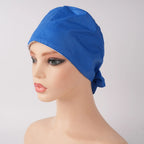 Solid Blue Tie Back Scrub Cap