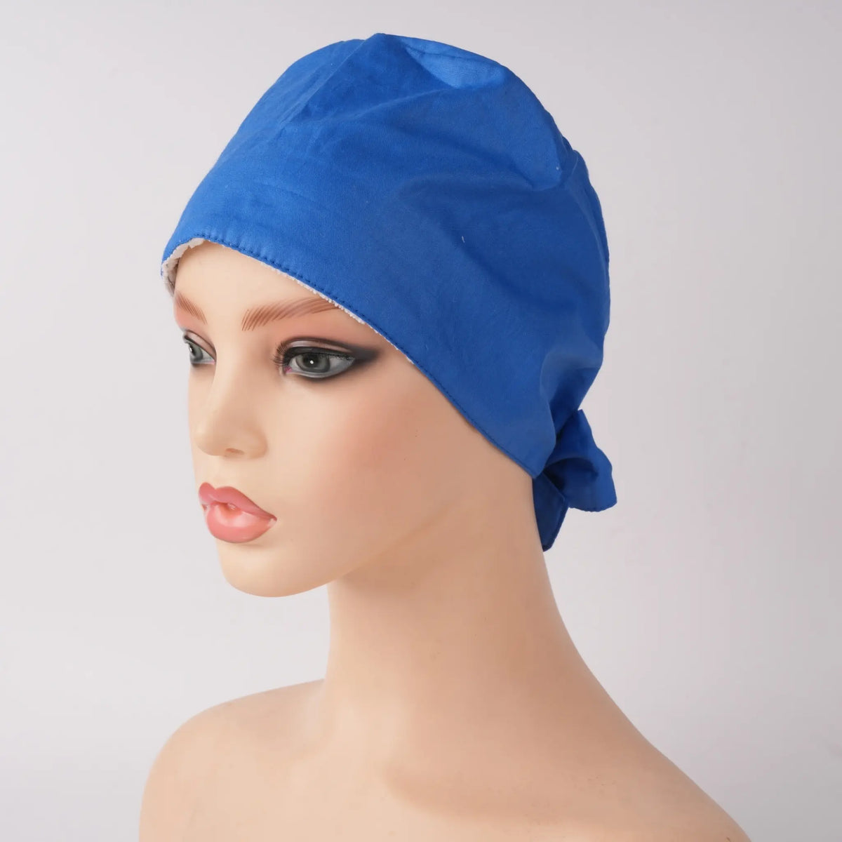 Solid Blue Tie Back Scrub Cap